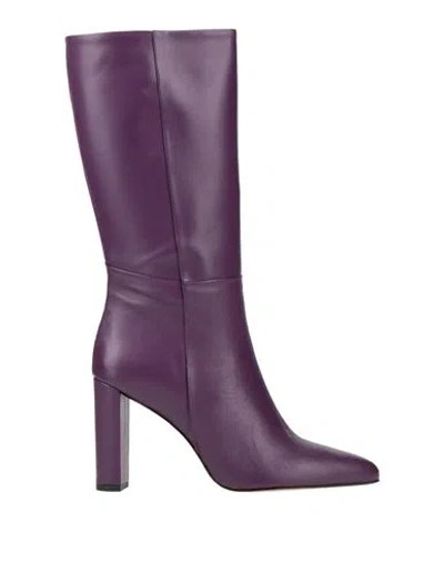 Noa A. Woman Boot Purple Size 7 Leather In Multi