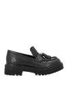 Noa A. Woman Loafers Black Size 8 Leather In Black