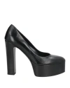 Noa A. Woman Pumps Black Size 8 Leather In Black