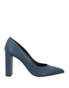 Noa A. Woman Pumps Blue Size 8 Leather In Blue