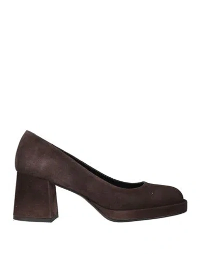 Noa A. Woman Pumps Dark Brown Size 8 Leather