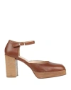 Noa A. Woman Pumps Tan Size 8 Calfskin In Brown