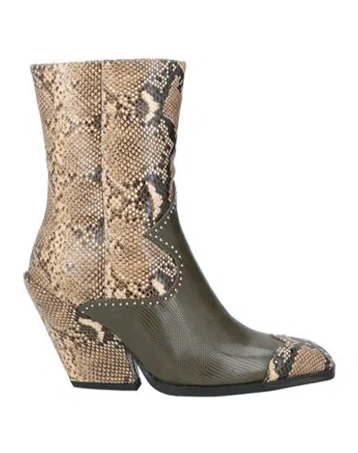 Noa Harmon Woman Ankle Boots Beige Size 8 Textile Fibers