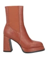 Noa Harmon Woman Ankle Boots Brown Size 8 Textile Fibers In Brown