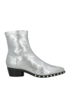 Noa Harmon Woman Ankle Boots Silver Size 11 Textile Fibers In Silver
