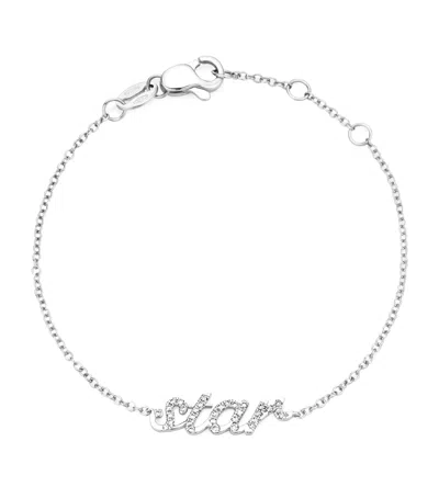 NOA MINI WHITE GOLD AND DIAMOND MAMA ARABIC NECKLACE