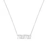 Noa Mini White Gold And Diamond Mama Necklace In Metallic