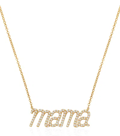 Noa Mini Kids' Yellow Gold And Diamond Mama Necklace