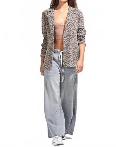 Noaboa Celeste Single Button Blazer In Tan Leopard In Brown