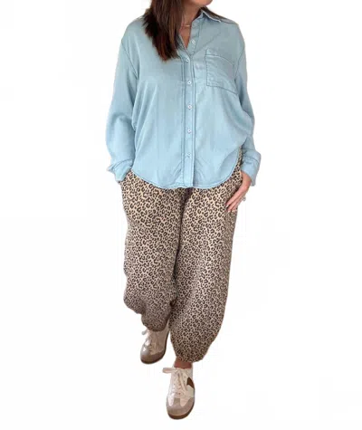 Noaboa Clean Cut Denim Blouse In Blue