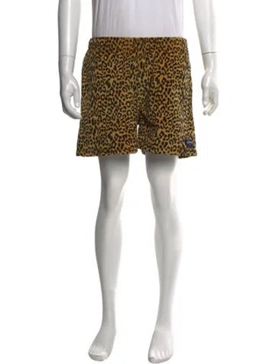 Pre-owned Noah Animal Print Jogger Shorts In Yellow