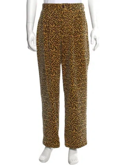 Pre-owned Noah Animal Print Joggers In Gold