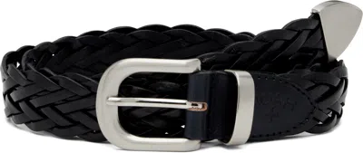 Noah Black Braided Leather Belt
