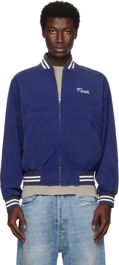 Noah Blue Cotton Varsity Jacket