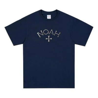 Noah Bones Core Logo T-shirt 'navy' In Blue