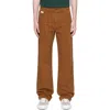 Noah ブラウン ブラッシュド デニム タック ジーンズ In Brown