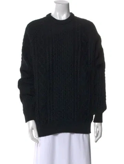Pre-owned Noah Cable Knit Crew Neck Sweater In Black