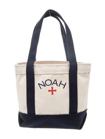 Pre-owned Noah Canvas Tote In Blue/neutrals