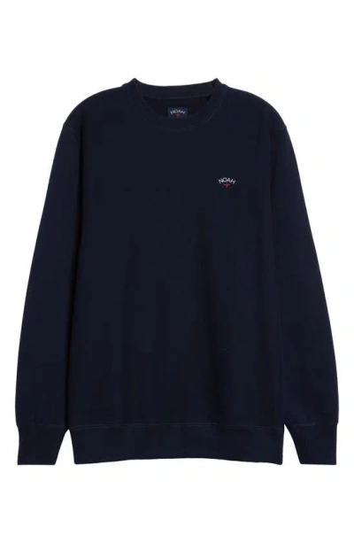 Noah Classic Cotton French Terry Crewneck Sweatshirt In Navy