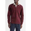 Noah Classic Long Sleeve Rugby Polo In Red