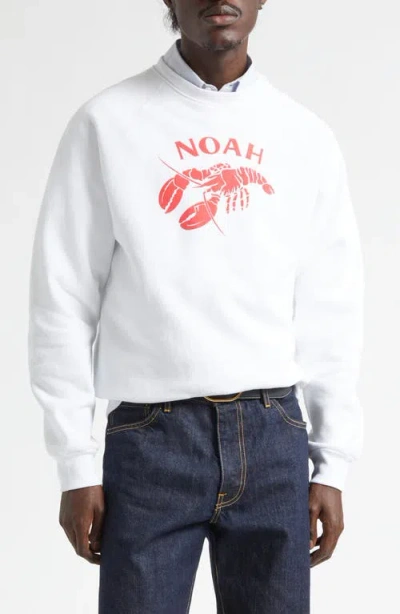 Noah Coastal Crewneck Graphic Sweatshirt In White