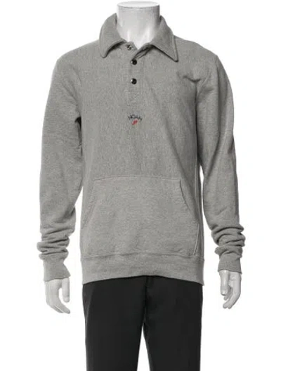 Pre-owned Noah Collar Long Sleeve Sweatshirt In Grey