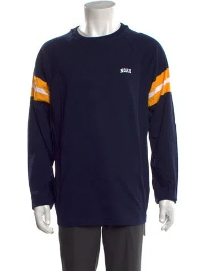 Pre-owned Noah Colorblock Pattern Crew Neck Sweatshirt In Blue