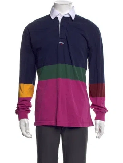 Pre-owned Noah Colorblock Pattern Long Sleeve Shirt In Purple