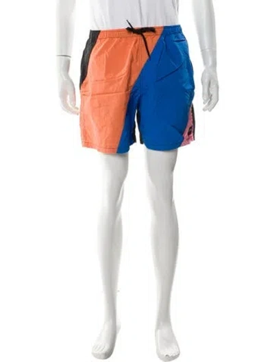 Pre-owned Noah Colorblock Pattern Swim Trunks In Blue