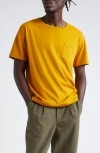 Noah Core Logo Cotton Pocket T-shirt In Yellow