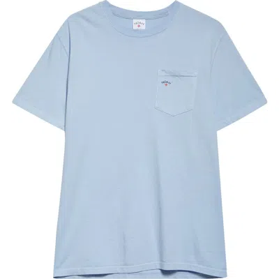 Noah Core Logo Pocket Tee In Sky Blue