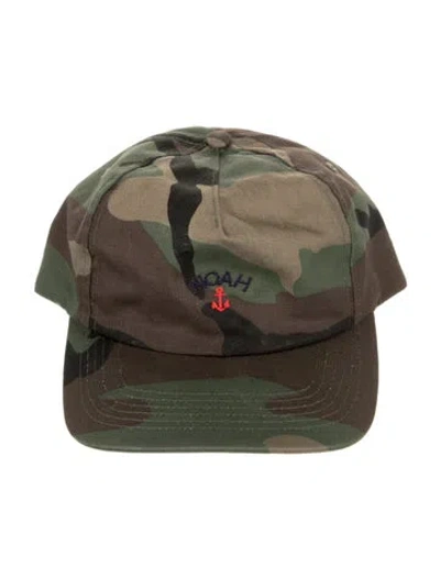 Pre-owned Noah Cotton Camo Hat In Green