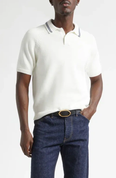 Noah Cotton Polo Sweater In White