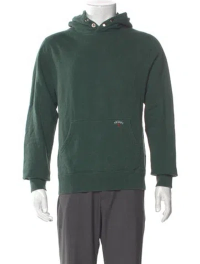 Pre-owned Noah Crew Neck Long Sleeve Hoodie In Green
