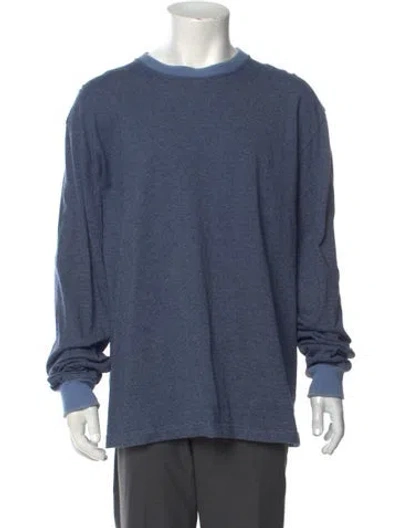 Pre-owned Noah Crew Neck Long Sleeve Pullover In Blue
