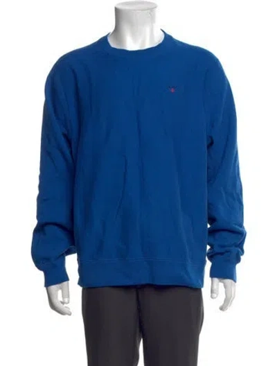 Pre-owned Noah Crew Neck Long Sleeve Pullover In Blue