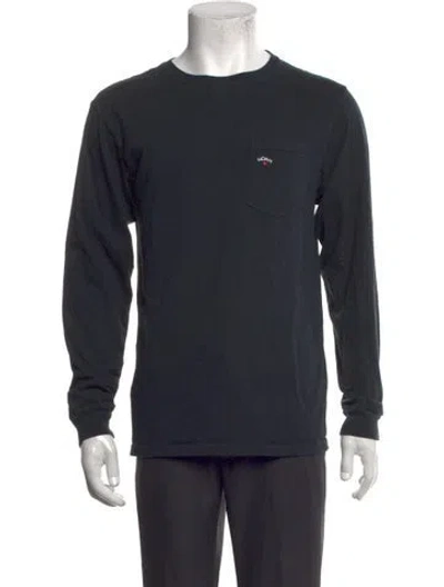 Pre-owned Noah Crew Neck Long Sleeve T-shirt In Blue