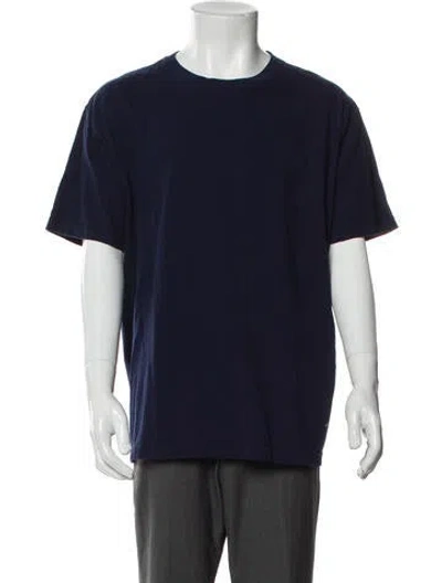 Pre-owned Noah Crew Neck Short Sleeve T-shirt In Blue