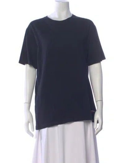 Pre-owned Noah Crew Neck Short Sleeve T-shirt In Blue
