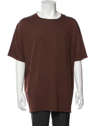Pre-owned Noah Crew Neck Short Sleeve T-shirt In Brown
