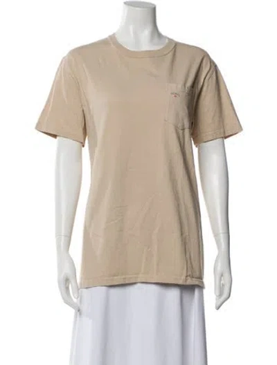 Pre-owned Noah Crew Neck Short Sleeve T-shirt In Neutrals