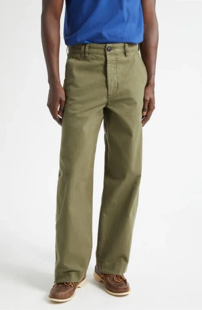 Noah Double Pocket Buckle Back Chinos In Green