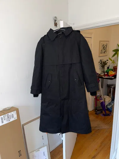 Pre-owned Noah Down Storm Trench Coat In Black