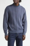 Noah Drop Needle Cotton Sweater In Blue
