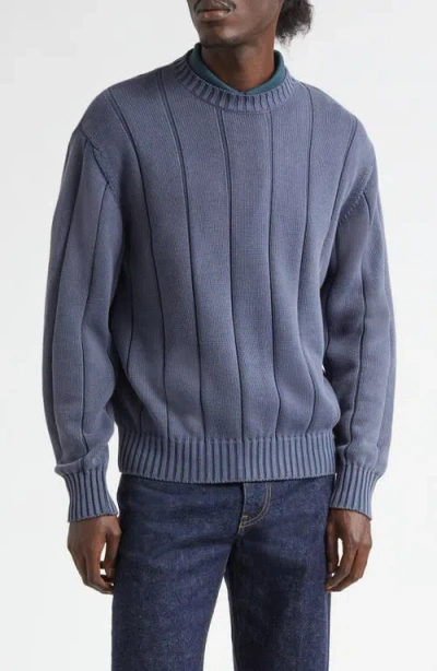 Noah Drop Needle Cotton Sweater In Blue