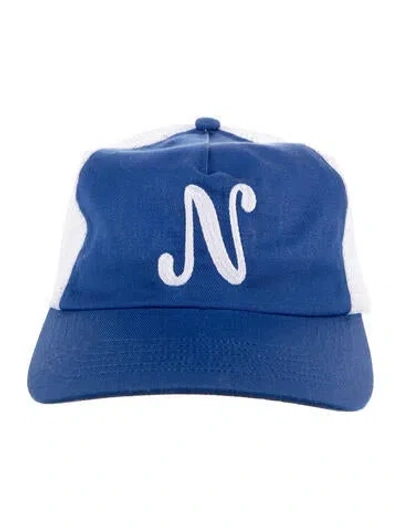 Pre-owned Noah Embroidered Trucker Hat In Blue