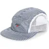 Noah Gingham Runner Baseball Cap In Blue