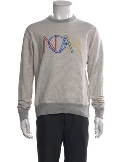 Pre-owned Noah Graphic Print Crew Neck Pullover In Neutral