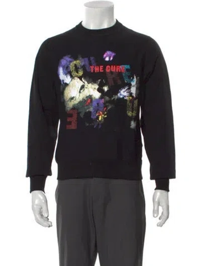 Pre-owned Noah Graphic Print Crew Neck Sweatshirt In Black