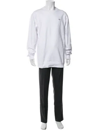 Pre-owned Noah Graphic Print Crew Neck Sweatshirt In White